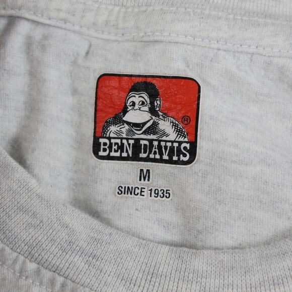 Ben Davis Shirt Mens Medium Heavy Duty Long Sleeve Pocket Ash Grey Workwear - Picture 4 of 11